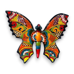 Mexican Handmade Butterfly Wall Art Colorful Talavera medium - Etsy