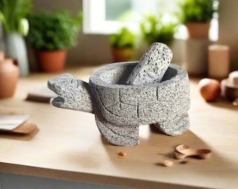 Sea Turtle Stone Mortar & Pestle | Handcrafted Molcajete