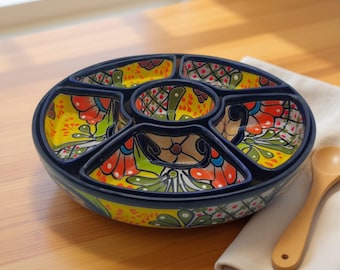 Juego de bandejas para aperitivos de Talavera / Cerámica mexicana pintada a mano