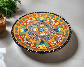 Prato de Jantar Talavera de 29 cm | Louça Mexicana Vibrante