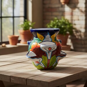 Talavera Strawberry Planter | Sunflower Lily Design