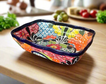 Large Talavera Serving Dish | Hand-Painted Mexican Ceramic Bowl
