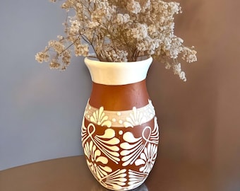 Hand-Painted Talavera Vase | Handmade Mexican Flower Pot