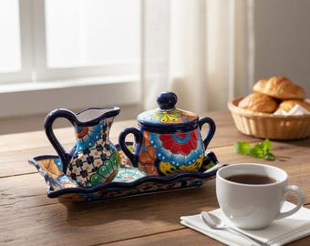 Talavera Coffee Set | 3-Piece Mexican Pottery