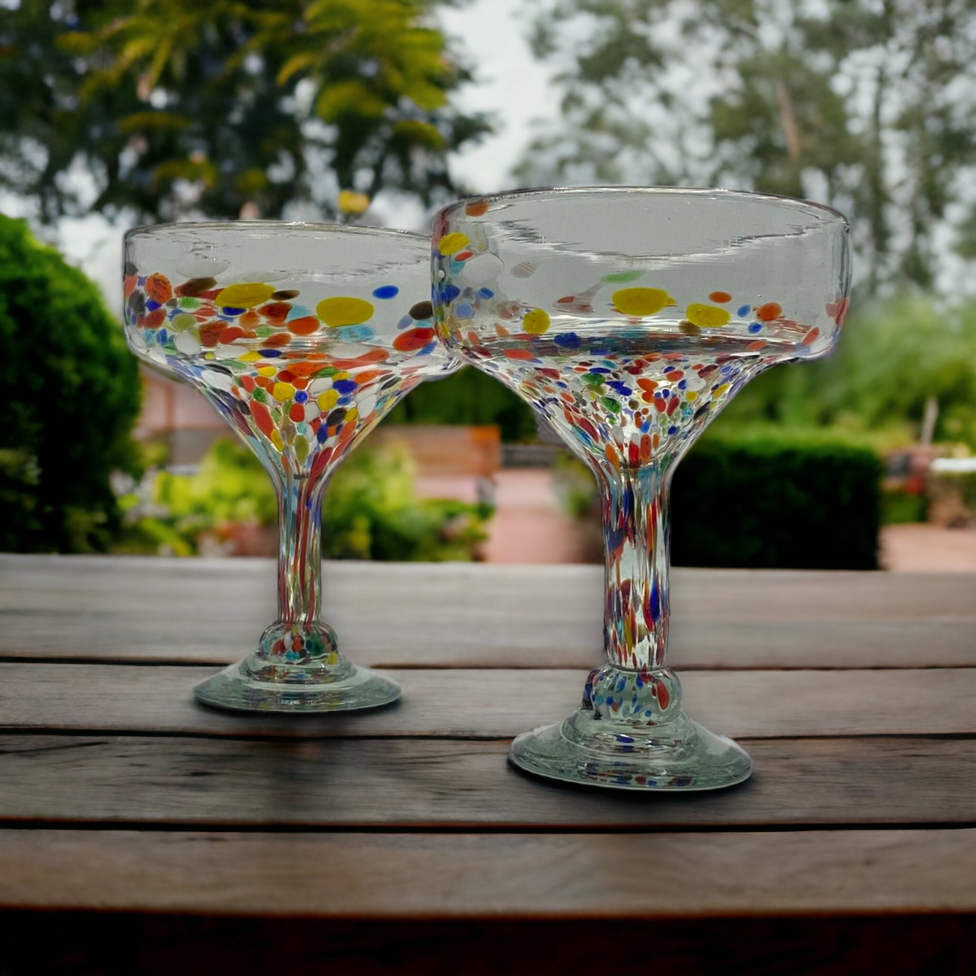 Hand-blown Margarita Glasses – Set of 2