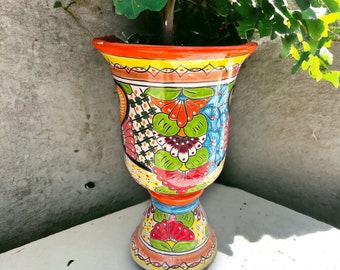 XL Talavera Flower Pot | Hand-Painted Mexican Planter