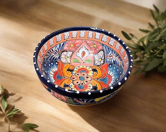Bol de cerámica Talavera de 5" de colores / Vajilla mexicana