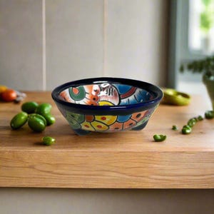 Tigela pequena de Talavera para salsa | Prato mexicano artesanal para molho