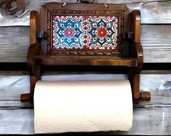 Personalized Talavera Wall Decor | Custom Paper Towel Holder