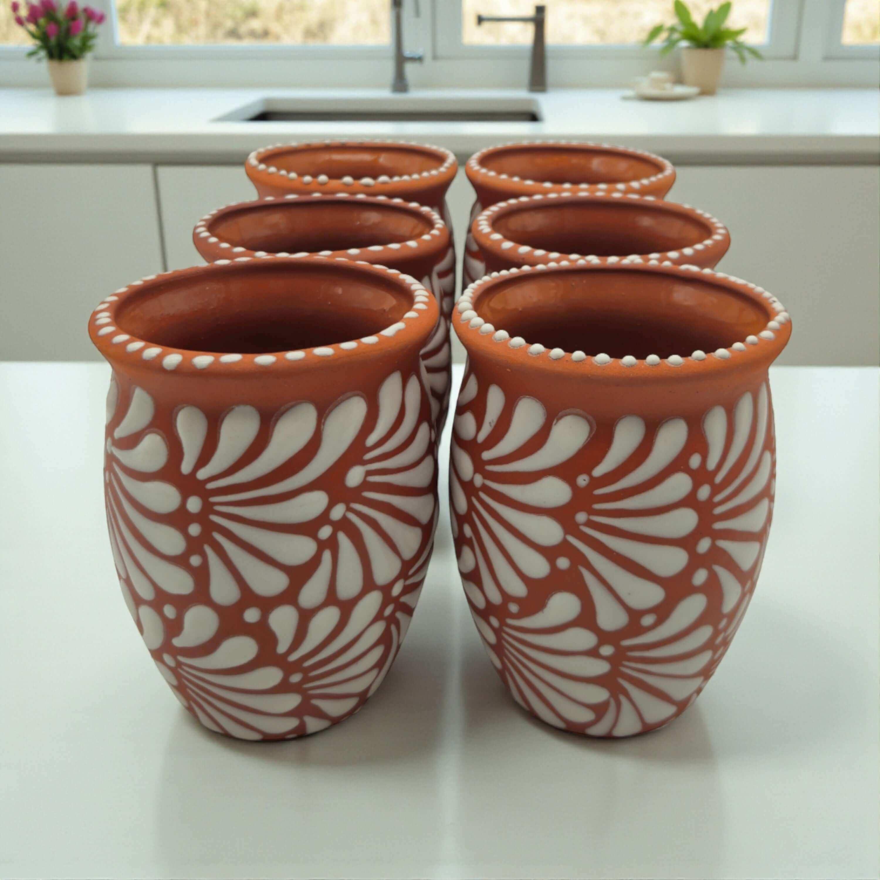 テラコッタ製レリーフのカンタリト｜手作りのメキシコ陶器カップ
