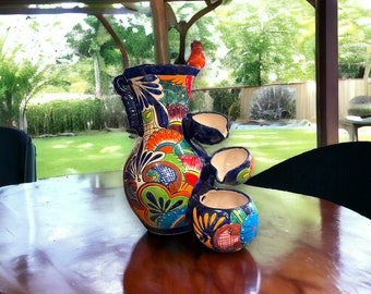 Handmade Talavera Fountain | Authentic Mexican Artwork (24” Tall)