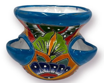 Mexican handmade strawberry planter | hand painted talavera decorative planter (medium sized)