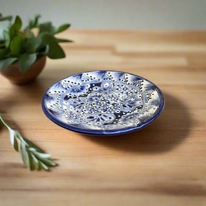 6&quot; Talavera Blue & White Dinner Plate | Mexican Dinnerware