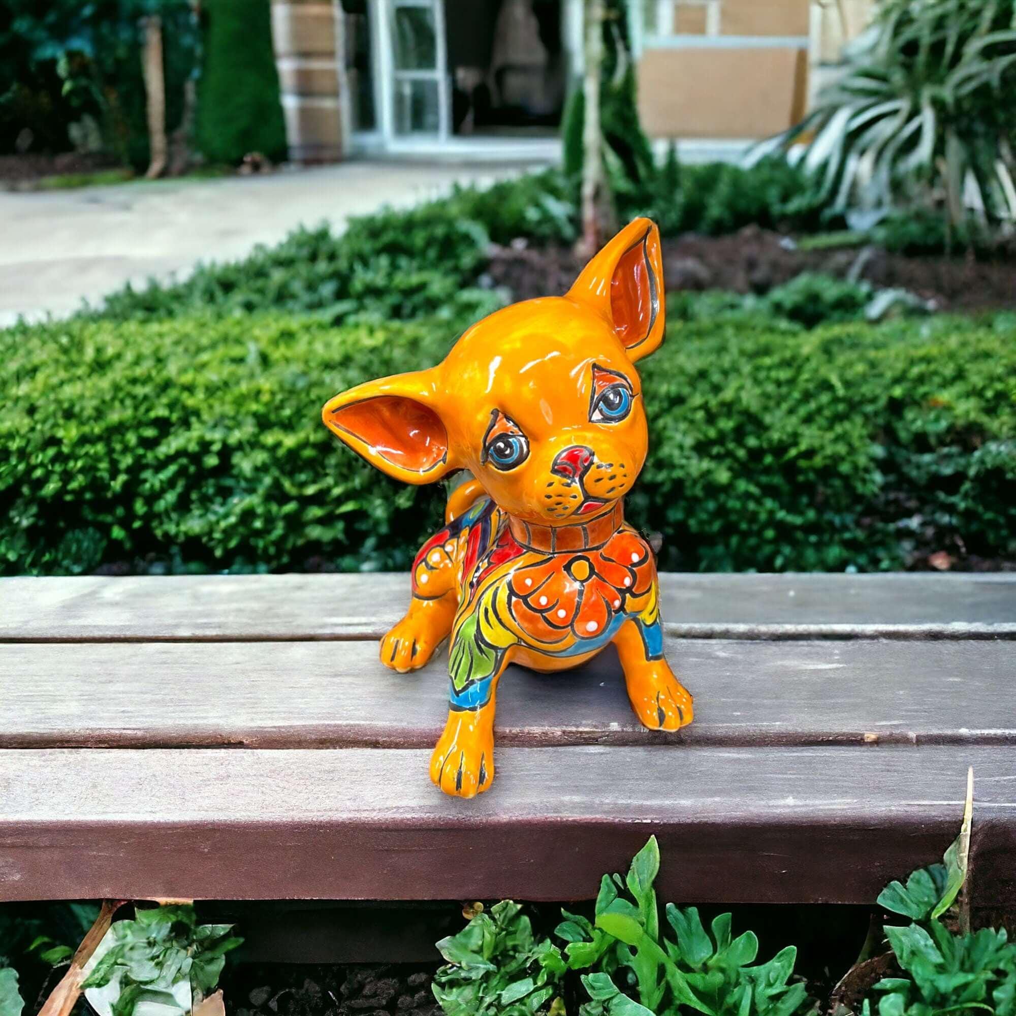 Talavera Chihuahua Statue | Sad Handmade Mexican Dog - Etsy