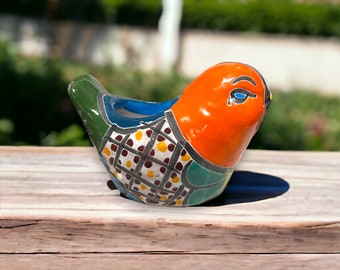 Handmade Talavera Bird Planter | Artisan Mexican Animal Decor