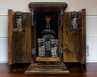 Handblown Mexican Shot Glass and Tequila Set in a Solid Wood Box | Unique Tequila Drinking Experience