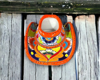 Colorful Mexican Talavera Sombrero Planter | Small Hand-Painted Cowboy Hat Décor