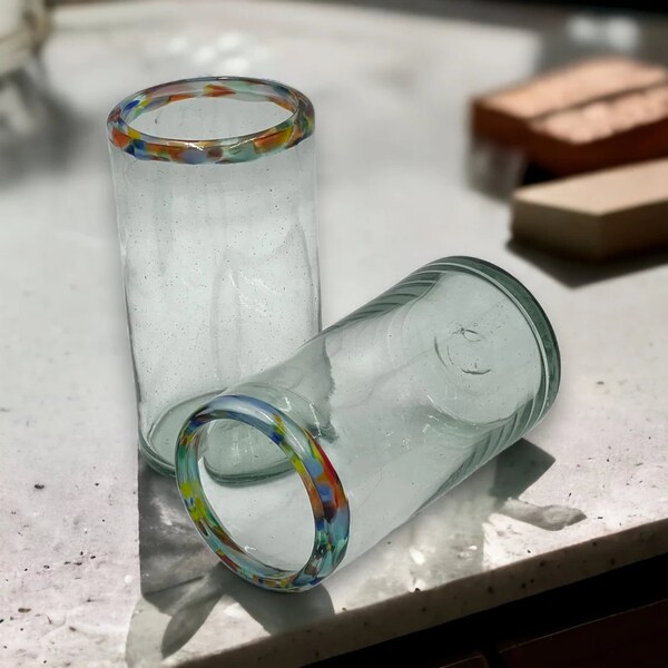 Hand Blown Highball Glasses Etsy