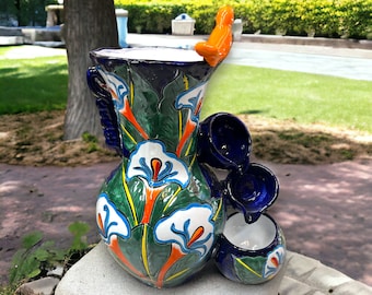 Authentic Mexican Talavera Calla Lily Fountain | Hand-Painted (24” Tall)