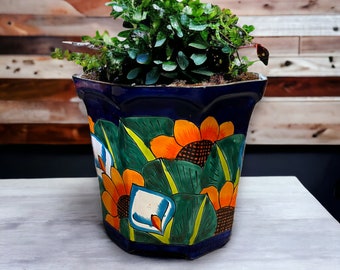 Colorful Set of 3 Talavera Planters | Hand-Painted Mexican Calla Lily Pottery