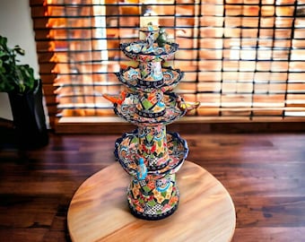 Grote talaverafontein | Handgemaakt Mexicaans kunstwerk (4 voet hoog)