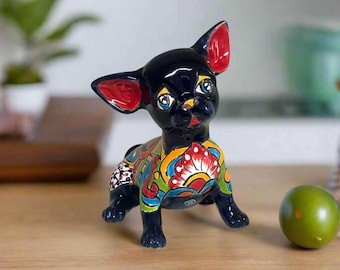 Talavera Chihuahua Statue | Sad Handmade Mexican Dog - Etsy