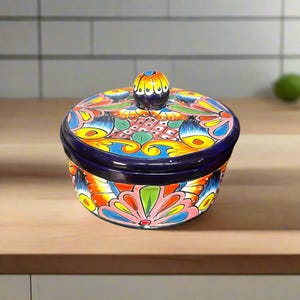 Talavera Tortilla Warmer | Hand-Painted Mexican Ceramic Dish