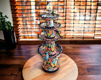 Large Talavera Fountain | Handmade Mexican Artwork (4 Feet Tall)