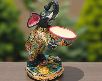 Jardinière éléphant Talavera | Céramique peinte à la main