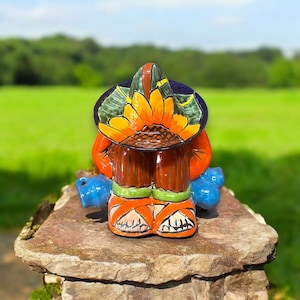 Colorful Talavera Statue | Sunflower Design Sleeping Man