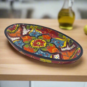 XL Oval Talavera Platter | Hand-Painted Mexican Serving Dish