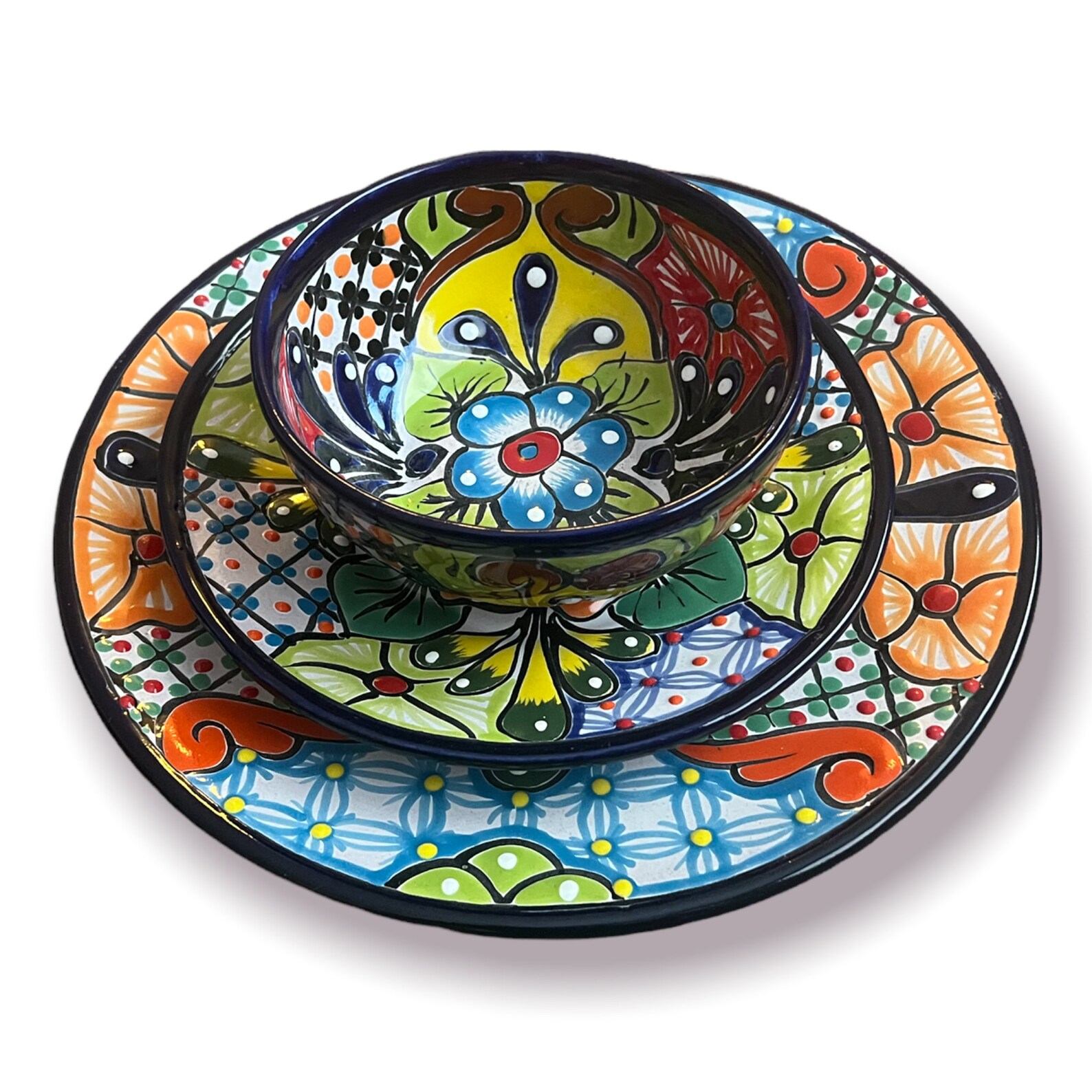 26 Piece Mexican Talavera Dinnerware Set Handmade Talavera - Etsy