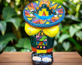 XL Talavera Panchito Statue | Hand-Painted Mexican Pottery Decor