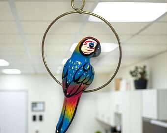 インテリア小物 オウム インコ 吊り下げ 置物 メキシコ