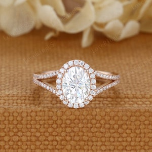 14/18K Rose gold engagement ring Bezel set Moissanite engagement Ring Unique diamond marquise wedding ring Bridal set Promise Anniversary