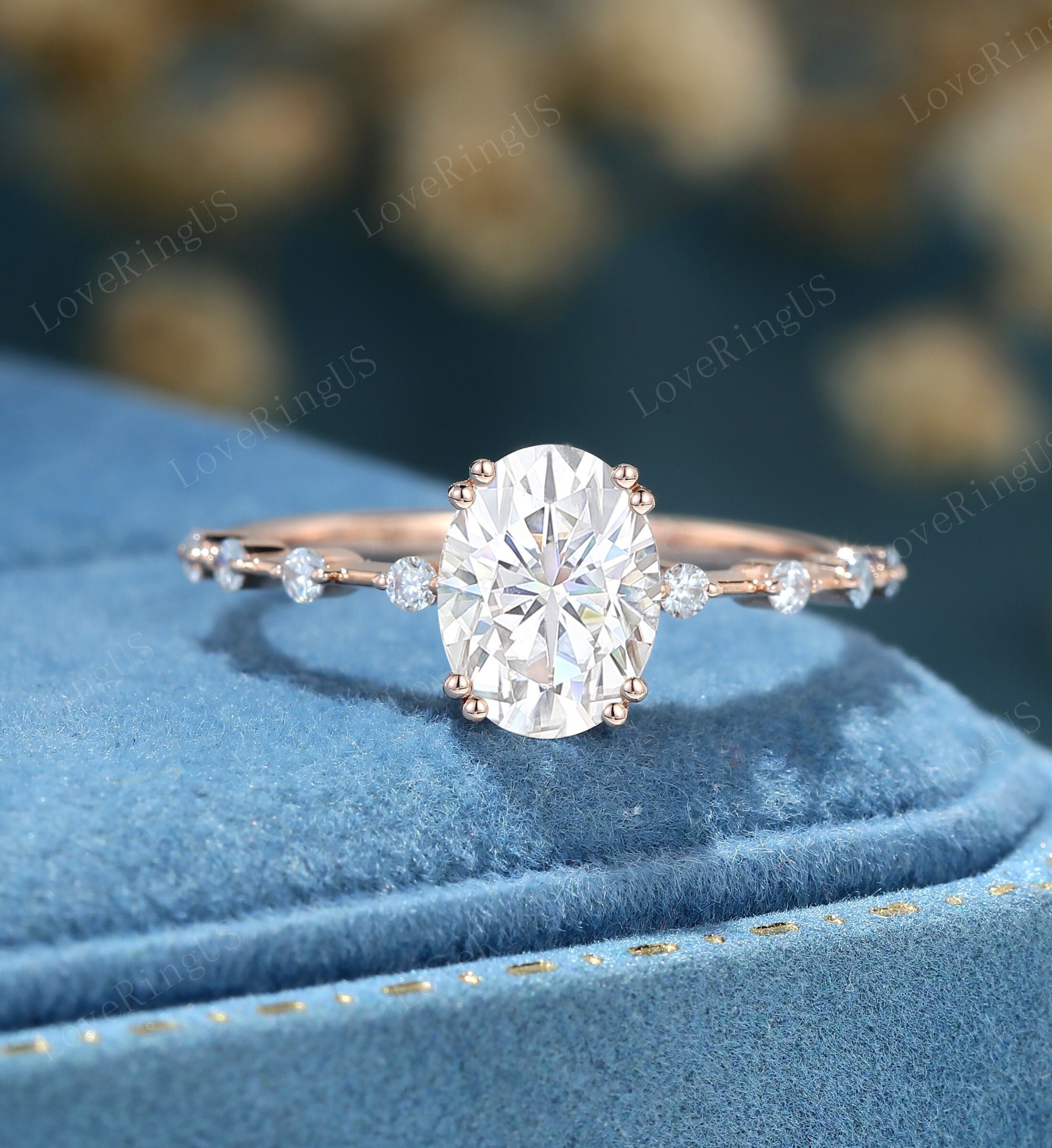 1.5CT Oval Cut Moissanite Engagement Ring Women Rose Gold - Etsy