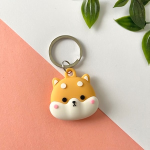 Apple Airtag Case Cute Cartoon Kawaii Shiba Inu Dog Keyring Case Cover Protective