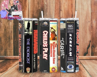 Classic vhs horror tumbler