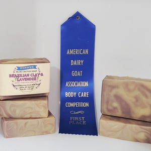 Purple Brazilian Clay & Lavender Essential Oil Goat Milk Soap 5oz, Award Winning!