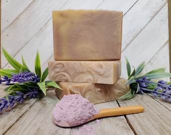 Purple Brazilian Clay & Lavender Essential Oil Goat Milk Soap 5oz, Award Winning!