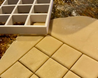 Cookie Cutter: 9 to 25 squares for Bowtie Cookies and other square cuts