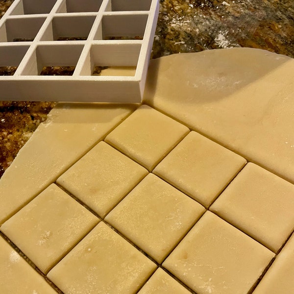 Cookie Cutter: 9 to 25 squares for Bowtie Cookies and other square cuts