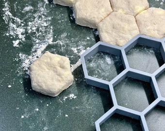 No-Waste Biscuit Cutter: 8 to 12 hexagons