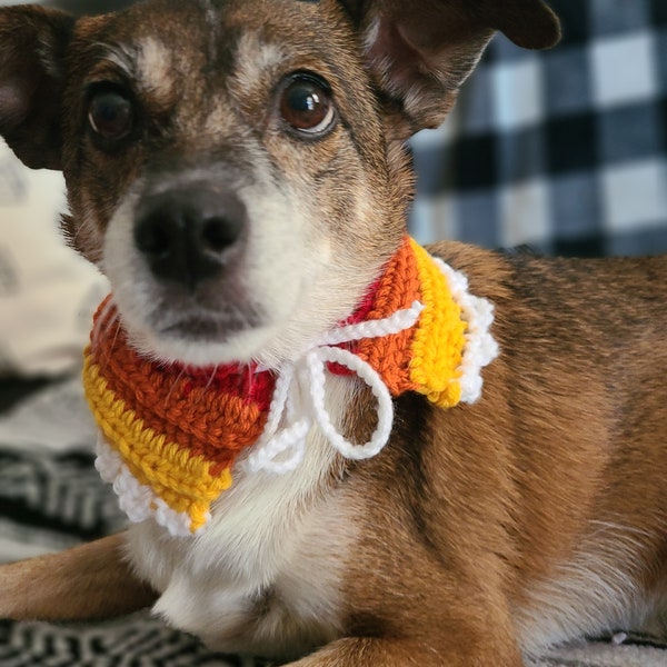 Thanksgiving Dog Scarf, Fancy Dog Collar, Dog Cowl, Cozy, Neck Warmer, Fall Dog Clothes Accessories Autumn Pet Collar Dog Gift, Crochet Dog