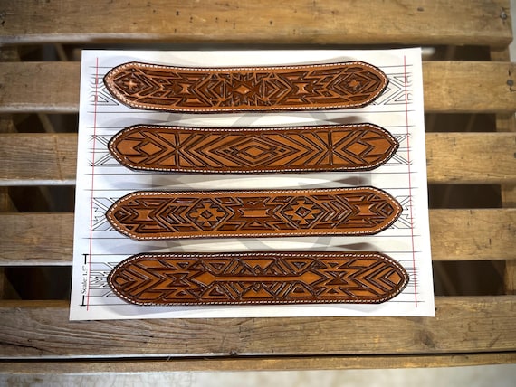 Geometric Belt Pattern Pack | Leather Carving PDF Pattern  display picture 3