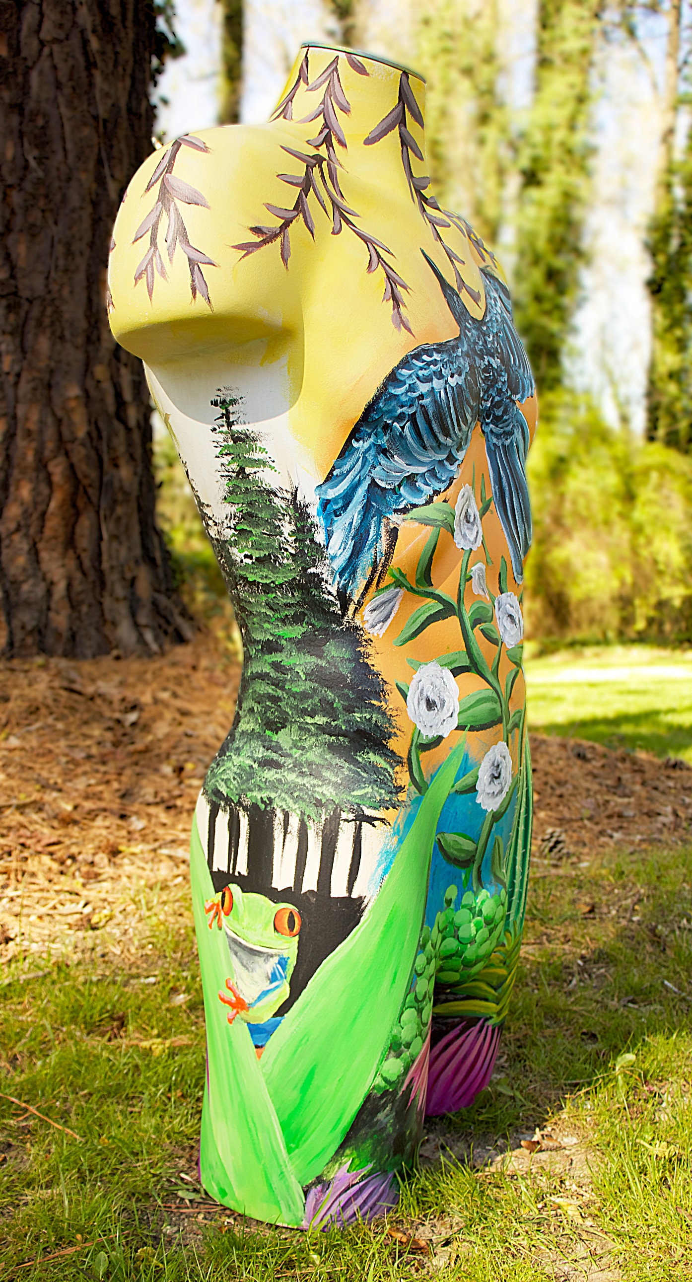 Painted Male Mannequin Torso With Cactus Etsy