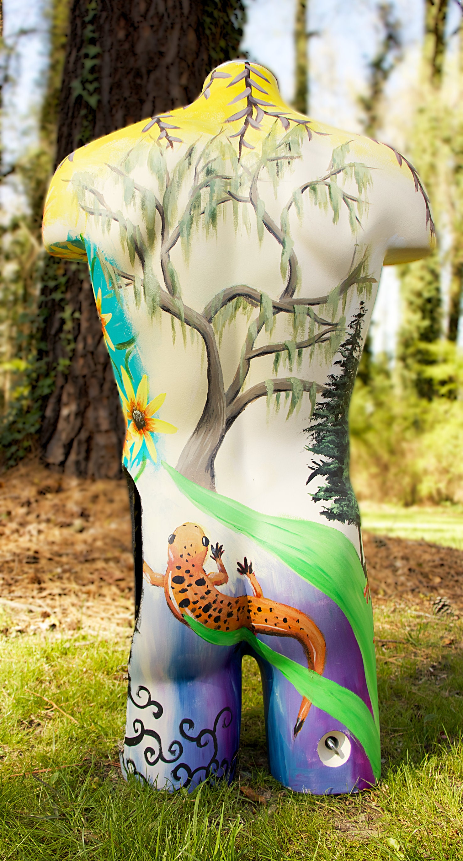 Painted Male Mannequin Torso With Cactus Etsy