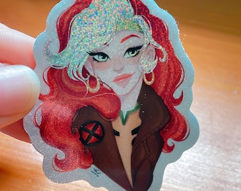 Rogue, Xmen Sticker, vinyl sticker, holographic sticker, glitter sticker, comic book sticker