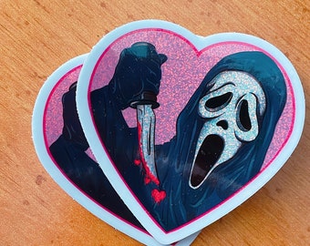 Scream Sticker, Ghostface Sticker, Horror Sticker, Holographic Sticker, Glitter Sticker, Vinyl Decal