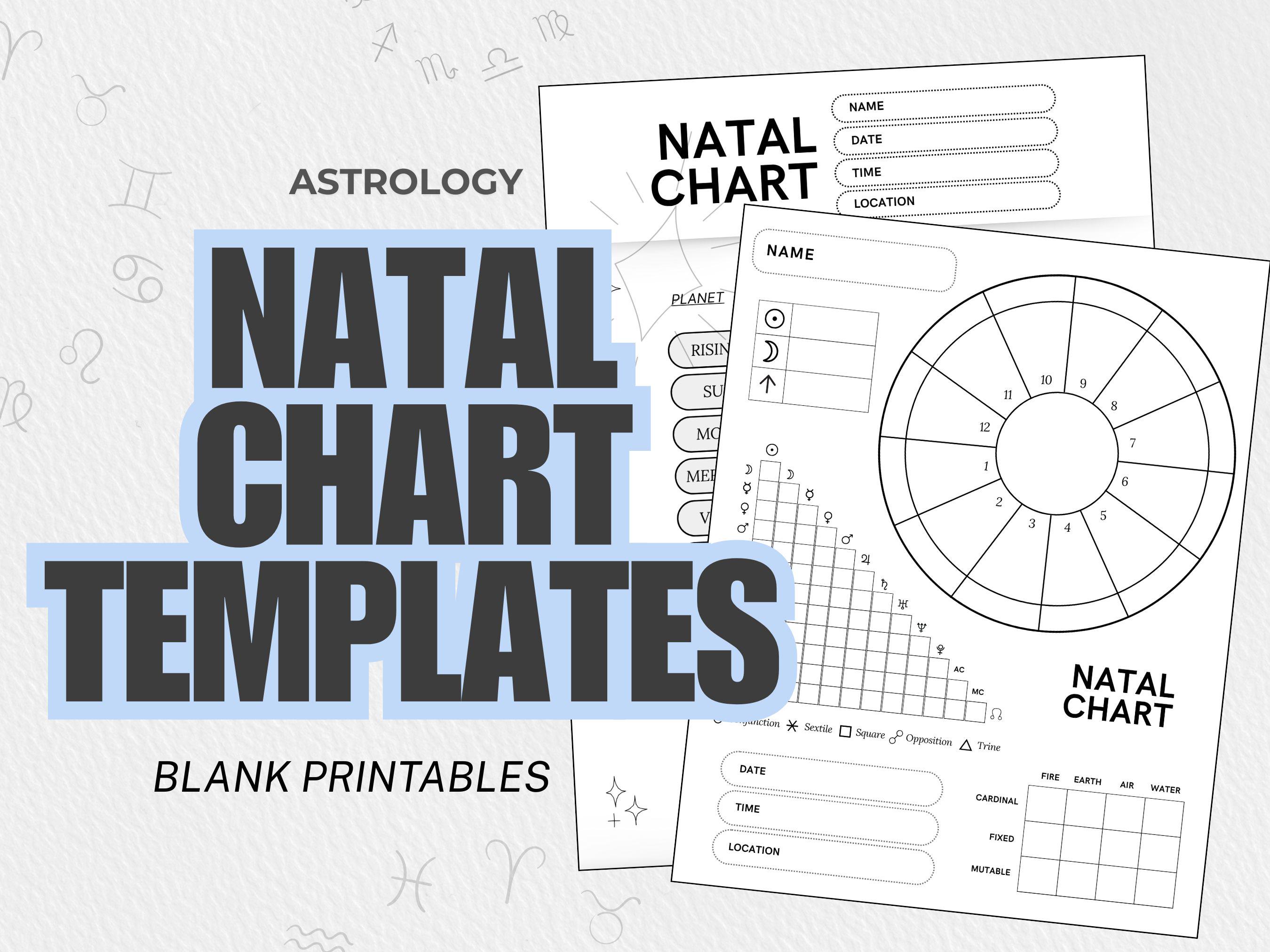 Astrology Birth Chart Templates | Modern Natal Chart Worksheets ...